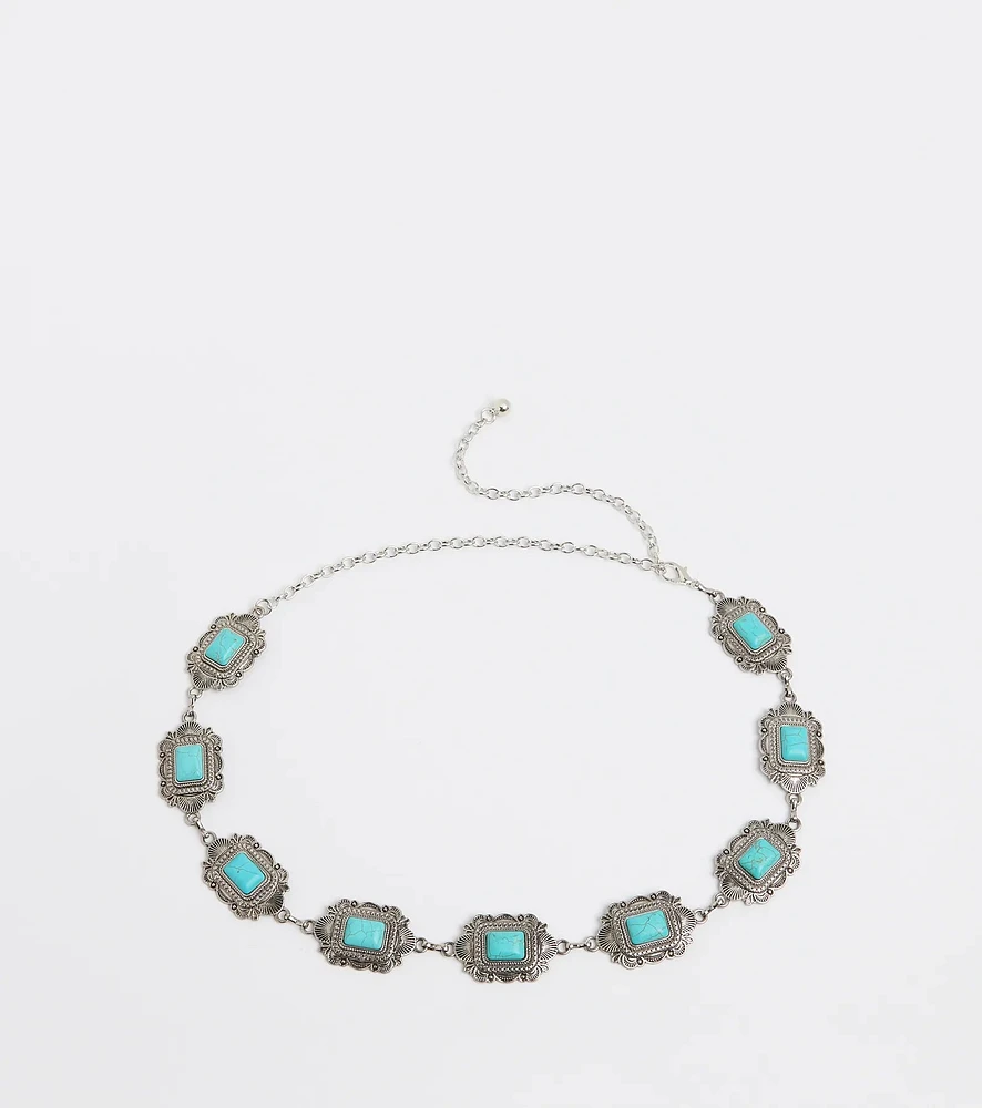 Western Winds Stone Concho Chain Belt