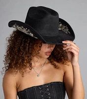 Western Blooms Embroidered Rose Cowboy Hat