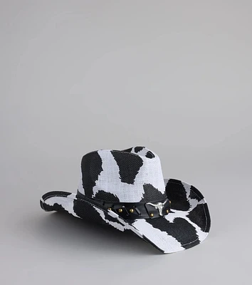 Saddle Up Cow Print Cowboy Hat