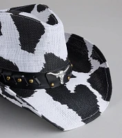 Saddle Up Cow Print Cowboy Hat