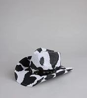 Saddle Up Cow Print Cowboy Hat