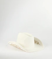 Western Blooms Embroidered Rose Cowboy Hat