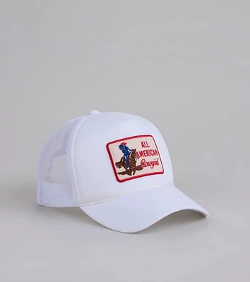 All American Cowgirl Snap Back Trucker Hat