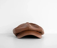 Faux Leather Cabby