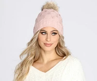 Drops Of Jewelz Knit Pom Beanie