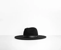 Wide Brim Belted Panama Hat