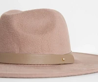 Wide Brim Belted Panama Hat