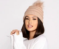 Chunky Knit Pom Beanie
