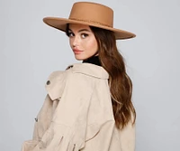Chic Chain Detail Boater Hat