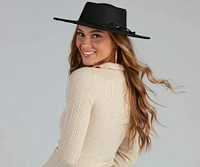 Lasso Of Style Faux Wool Boater Hat
