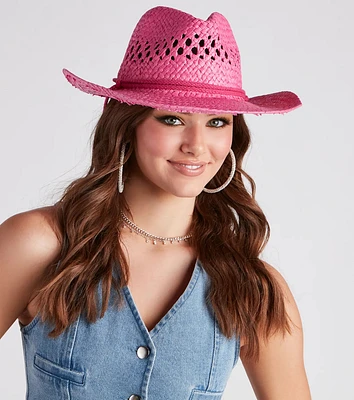 Summertime Babe Straw Cowboy Hat