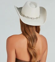 Cute Nashville Rhinestone Flower Cowboy Hat