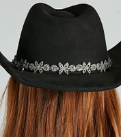 Cute Nashville Rhinestone Flower Cowboy Hat