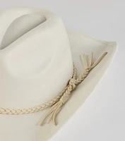 Wild West Braid Faux Suede Cowboy Hat
