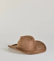 Wild West Braid Faux Suede Cowboy Hat