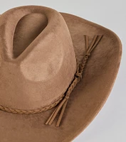 Wild West Braid Faux Suede Cowboy Hat