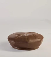 Parisian Chic Faux Leather Beret