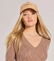 Faux Suede Espresso Script Cap