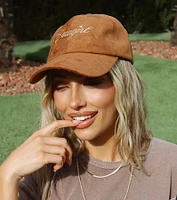 Faux Suede Cowgirl Script Baseball Cap