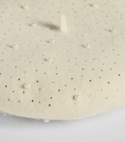 Glitzy Glam Rhinestone And Faux Pearl Beret