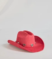 Western Heart Faux Suede Cowboy Hat