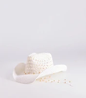 Beachy Chic Beaded Straw Cowboy Hat