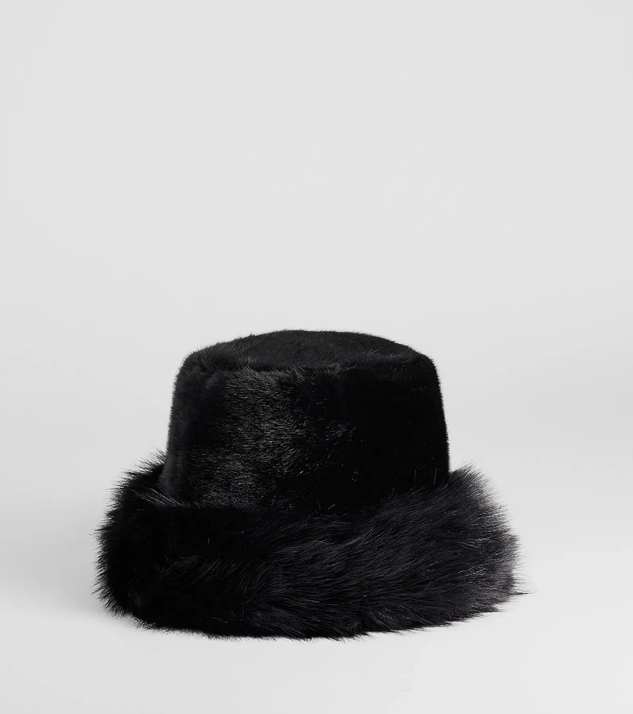 Luxe In The Chill Faux Fur Bucket Hat
