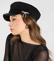 Glam In The City Rhinestone Bow Cabbie Hat