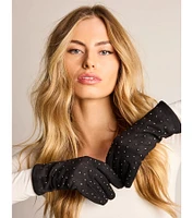 Sparkle Moment Faux Suede Rhinestone Gloves