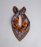 Boho Chic Floral Satin Scarf