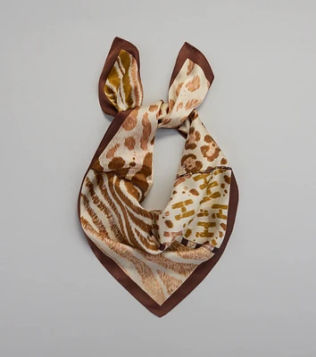 Vacay Bound Animal Print Satin Scarf