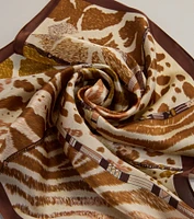 Vacay Bound Animal Print Satin Scarf