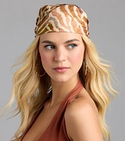 Vacay Bound Animal Print Satin Scarf