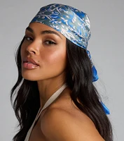 Cause A Stir Floral Satin Scarf