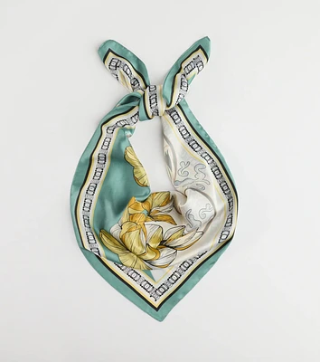 Charming Serenity Floral Satin Scarf