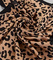 Sleek Purrfection Leopard Print Satin Scarf
