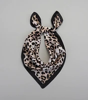 Sleek Purrfection Leopard Print Satin Scarf