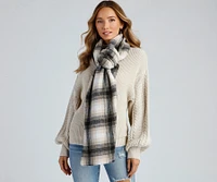 Cozy In Plaid Brushed Woven Scarf