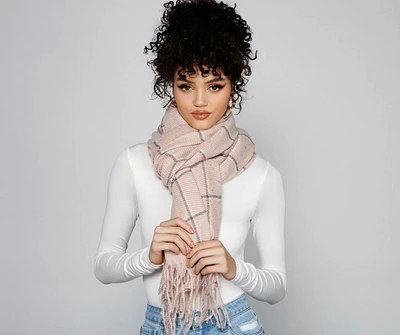 Cozy Feels Plaid Blanket Scarf