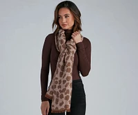 Leopard Reversible Oversized Knit Scarf