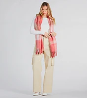 Warm Embrace Plaid Fringe Scarf
