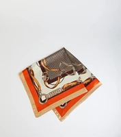 Chic Chain Houndstooth Print Satin Scarf