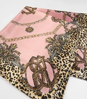 Sassy Babe Leopard Chain Satin Scarf