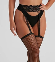 Fishnet Fantasy Lace Garter Stockings