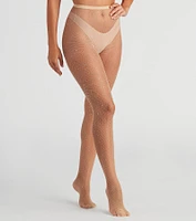 High Waist Heat Stone Fishnet Tights