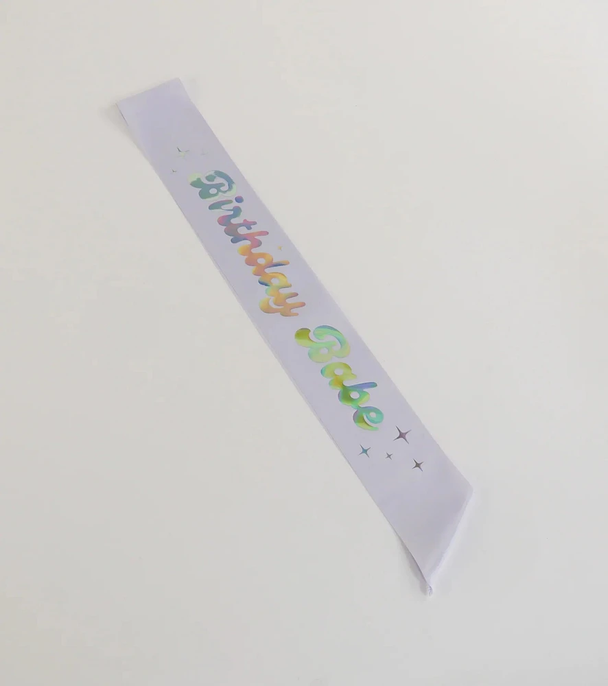 Birthday Babe Metallic Satin Sash