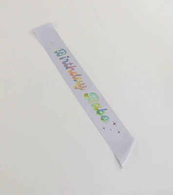 Birthday Babe Metallic Satin Sash