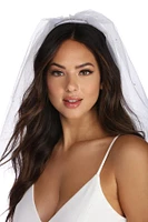 Rhinestone Trim Veil