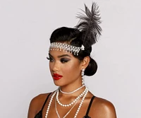 Roaring 20's Cutie Feathered Rhinestone Headband
