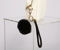 Faux Fur Pom Wristlet Keychain